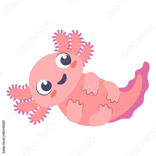Cute axolotl animal baby character