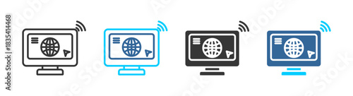 internet icon set multiple style collection	