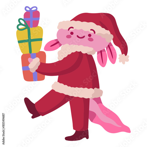 Christmas axolotl character