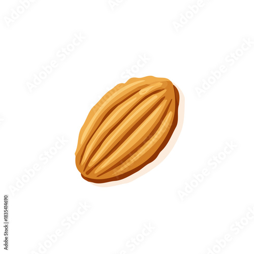 Simple_flat_2D_icon_almond_biscuit_isolated_on_a_white_A Clipart set, an Attractive Minimalist illustration, a simple illustration with an EPS format design