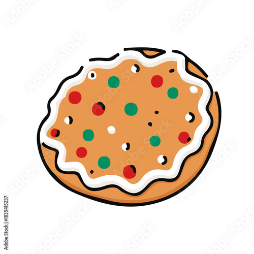 A beautiful Clipart collection, an Attractive Minimalist illustration, a simple illustration with EPS format design
Simple_flat_2D_icon_festive_cookie_with_icing_isolated_