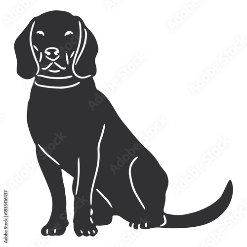 Bavarian dog sitting down silhouette