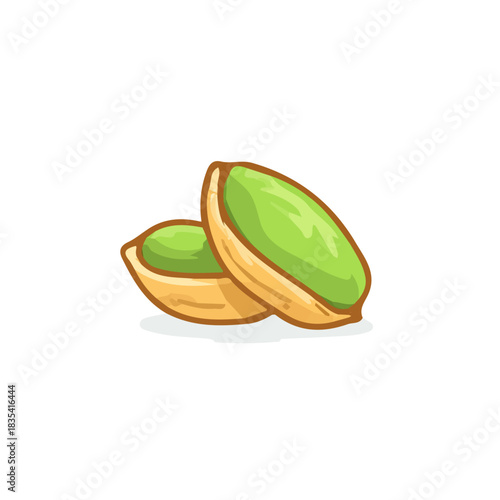 2D_icon_pistachio_brittle_isolated_on_a_white, Attractive Minimalist illustration, A clipart flat 2D icon, simple illustration with EPS format design
