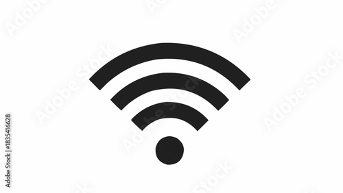 A black WiFi symbol with three arcs radiating from a central dot, set against a plain white background.