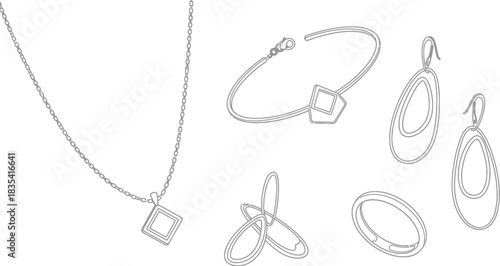 Jewelry necklace earrings bracelet ring fashion style accessories design