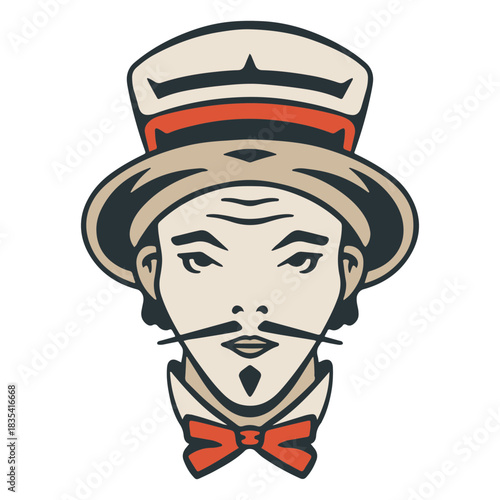 Circus presenter character head