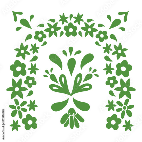 D&iacute;a de los muertos floral arch decorative pattern