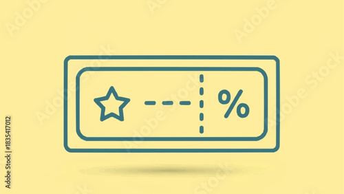 Outline icon of a coupon or voucher with a star and percentage symbol, representing discounts and special offers.