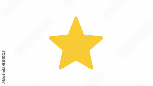 A bright yellow five-pointed star centered on a clean white background, symbolizing excellence or a rating.