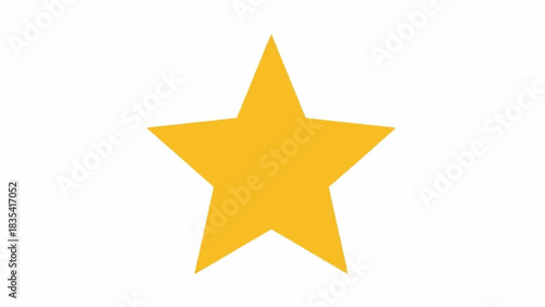 A simple, bright yellow five-pointed star graphic on a white background.