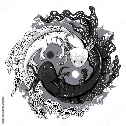 Axolotl yin-yang