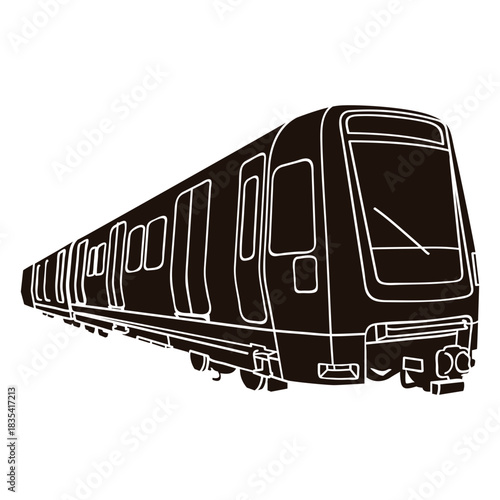 Train transportation silhouette