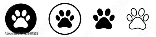 Paw icons set