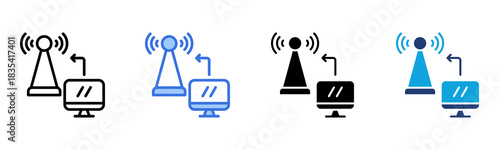 Wireless Signal icon Multi Style Vector Illustration
