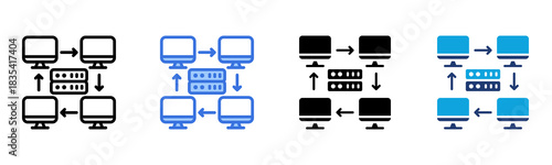 Server Network icon Multi Style Vector Illustration