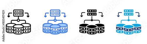 Server System icon Multi Style Vector Illustration