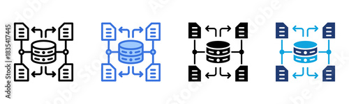 Data Flow icon Multi Style Vector Illustration