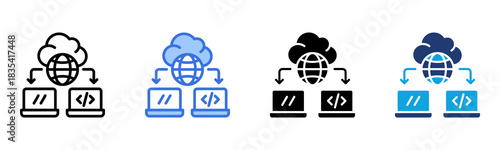 Cloud Computing icon Multi Style Vector Illustration