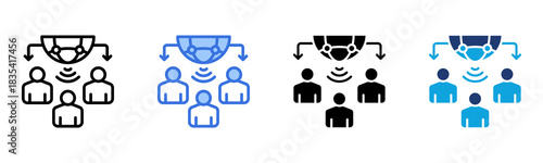 Connected People icon Multi Style Vector Illustration
