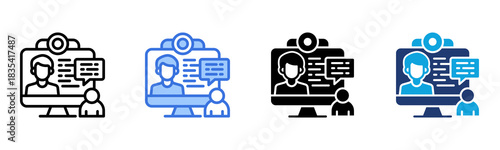 Video Conference icon Multi Style Vector Illustration