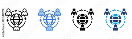 Team Sharing icon Multi Style Vector Illustration