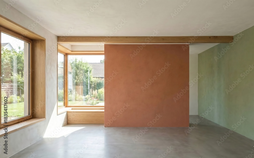 Fototapeta premium empty room with window and modern design. AI