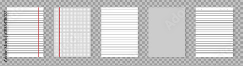 Realistic lined notepapers