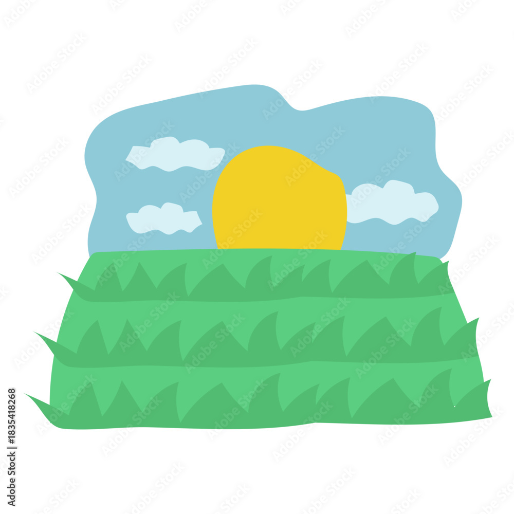 Obraz premium Landscape drawing for children