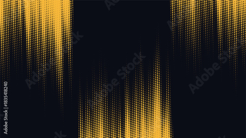 Halftone yellow dots pattern and black gradient grunge texture background. Dotted line comic sport style vector illustration.Vector ilustration eps 10