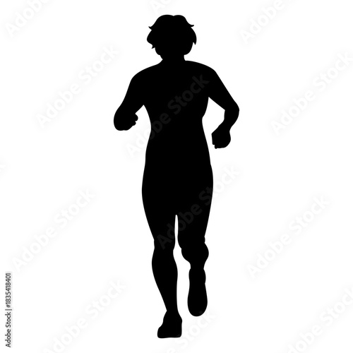 Marathon runner running silhouette