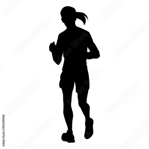 Marathon female runner silhouette