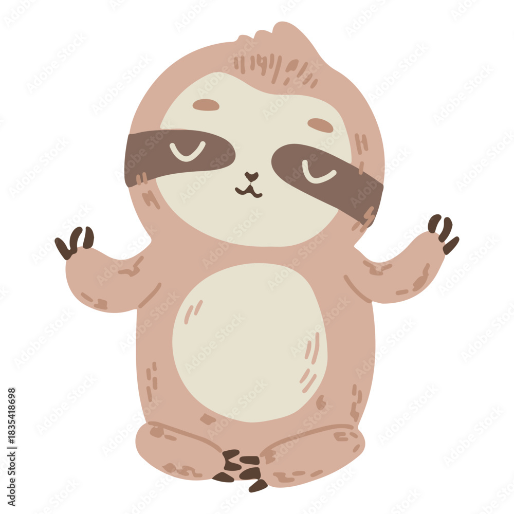 Obraz premium Cute sloth meditating