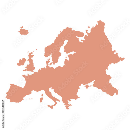 European Continent Map Silhouette