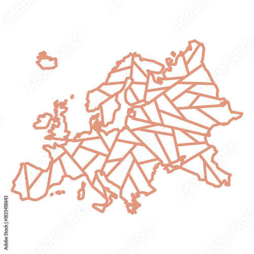Europe geometric map continent