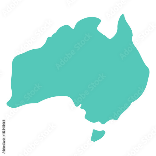 Australian Continent Map Silhouette