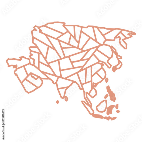 Asia geometric map continent