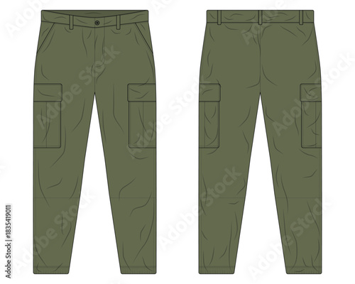 Green cargo pants illustration template