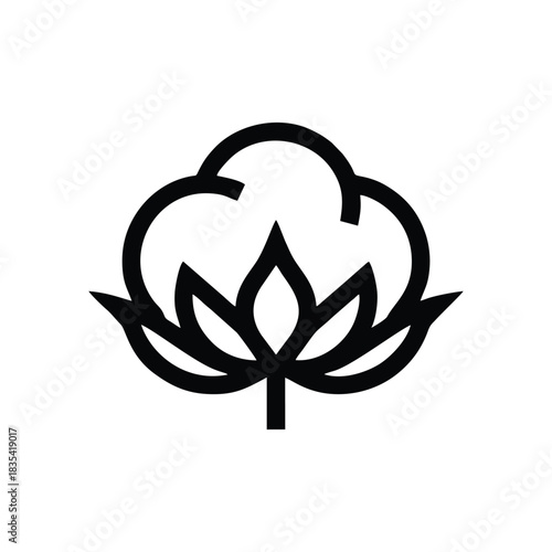 Natural Fiber Icon: Cotton Flower Bloom