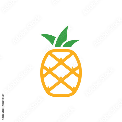 pineapple fruit logo design illustration