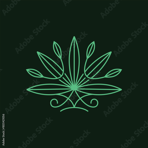 green line cannabis leaf logo