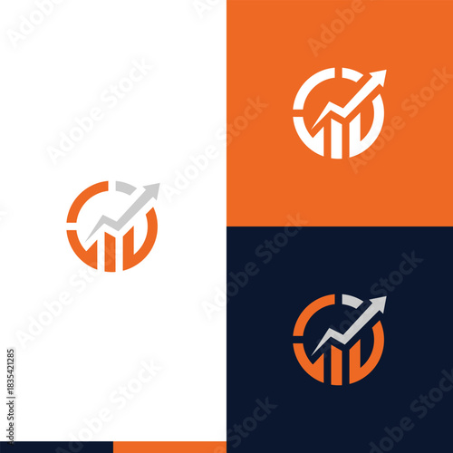 financial chart grow up logo