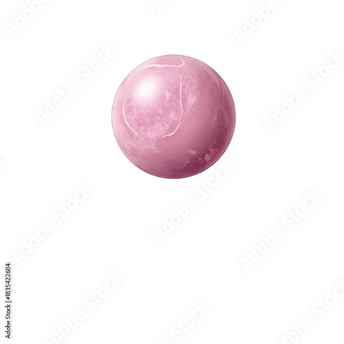 A single pink pearl on a black background.