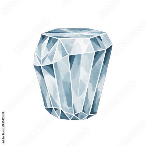 A clear faceted diamond gemstone on a black background.