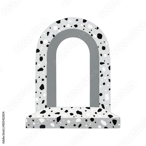 Arched Terrazzo Gateway with Black Void.