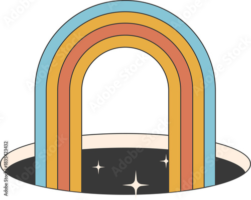 Rainbow in Cosmic Hole