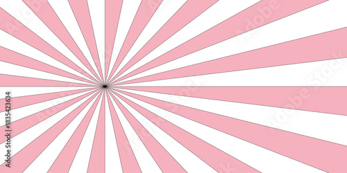 Ray star template burst background design.pink swirling pattern background with Vortex starburst spiral twirl strips. Comic design element.