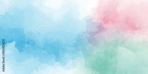 Soft pastel watercolor texture, ideal for background use in design projects or prints.Abstract background with blue and pink watercolor paint. abstract color powder explosion on white background.