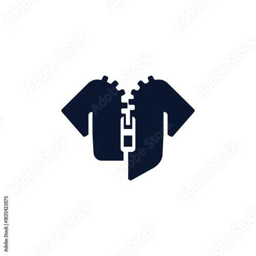 zipper clothes logo design template