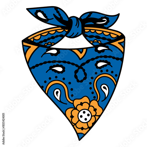 Wild west cowboy scarf tattoo