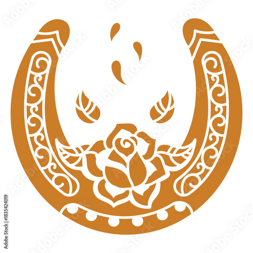 Wild west floral horseshoe cut out